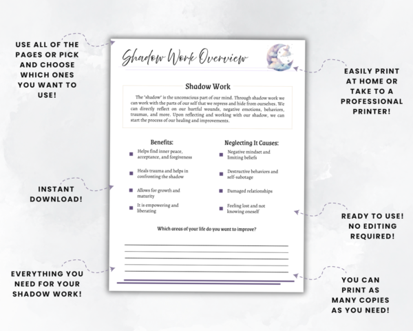 Shadow Work Printable Planner - Mystic Brilliance