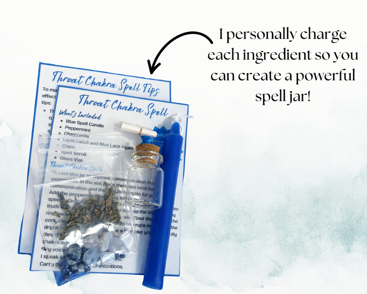 Throat Chakra Mini Spell Jar - Image 3