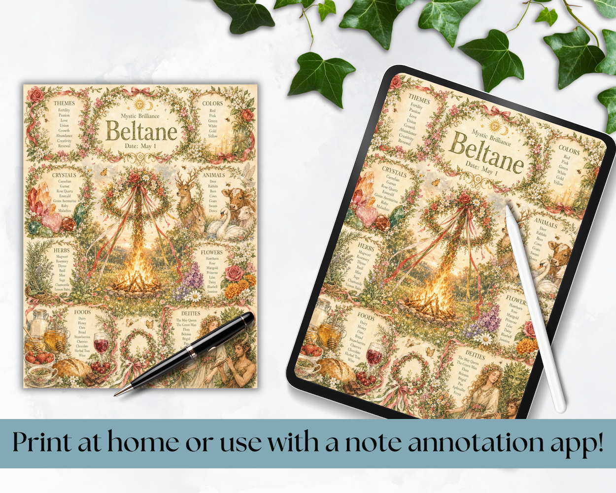 Beltane Grimoire Printable Listing Image 3