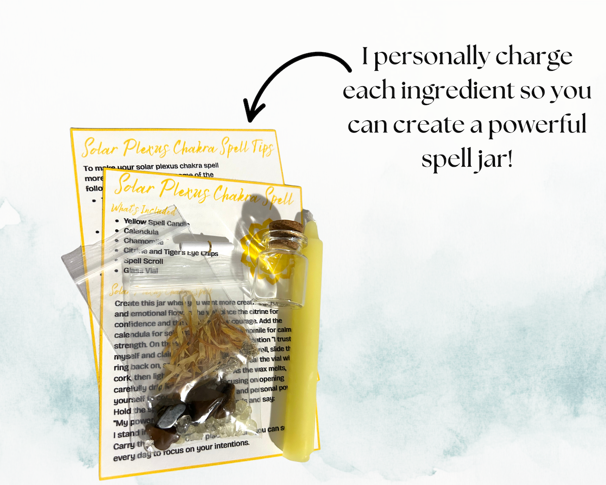 Solar Plexus Chakra Mini Spell Jar - Image 3