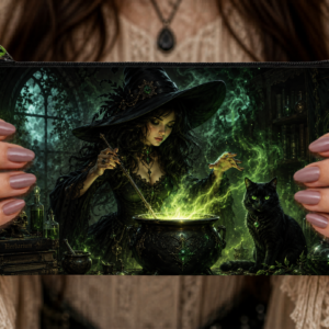 Witch and Black Cat Zipper Pouch Listing Image 1