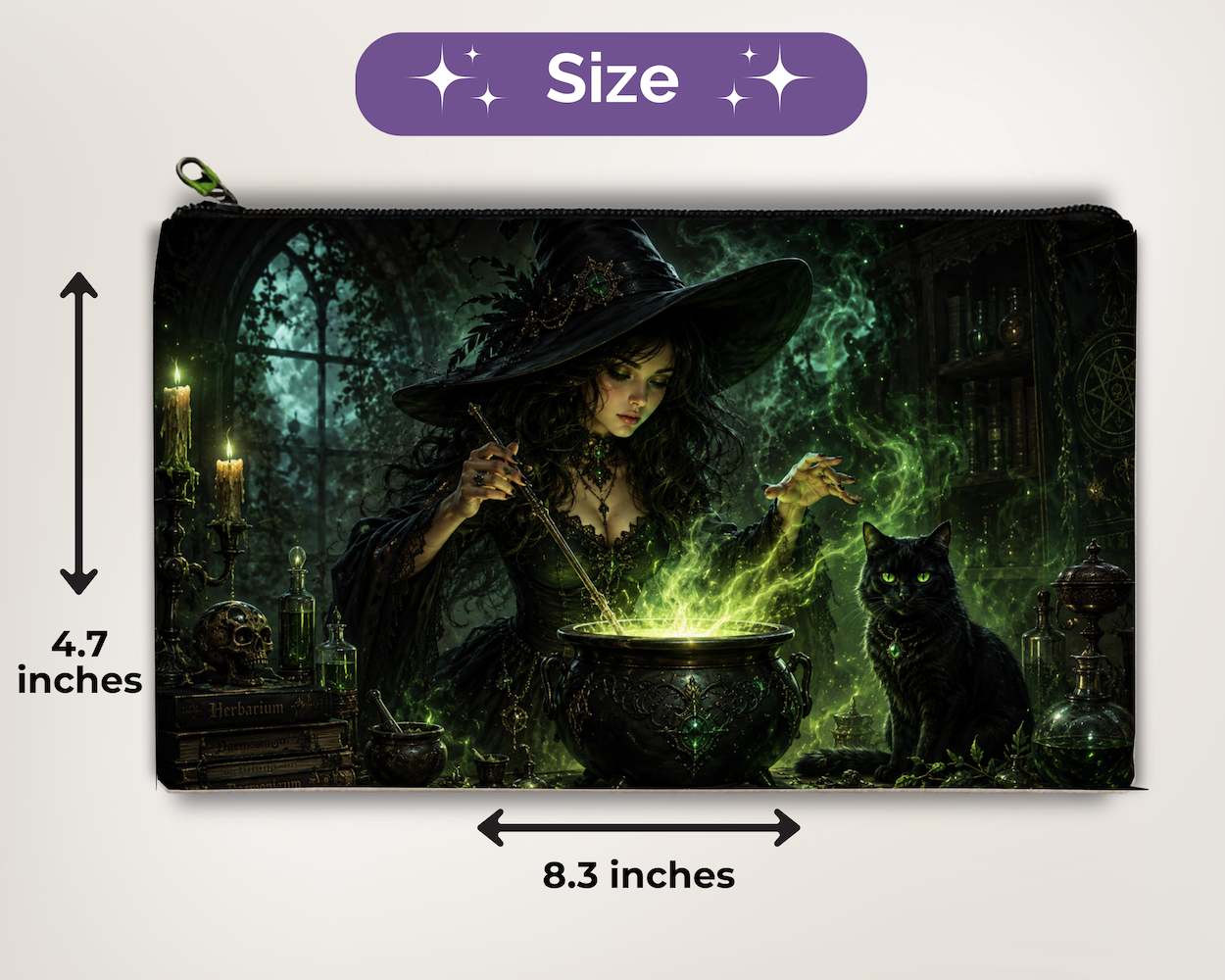 Witch and Black Cat Zipper Pouch Listing Image 4